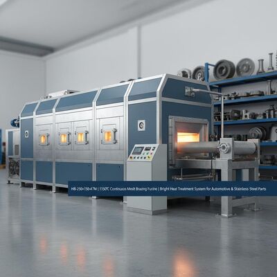 kopen HB-250×150-4.7M Continuous Mesh Belt Brazing Furnace met 1150°C maximale temperatuur en 4-zone precieze controle voor heldere warmtebehandeling online vervaardiging
