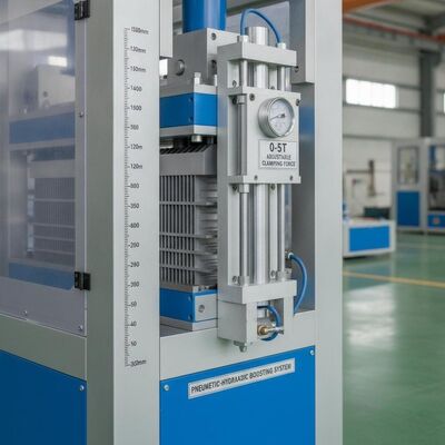 300-1300 mm kernlengte plaat-vinnen warmtewisselaar kern assemblage machine met 0-5T verstelbare klemkracht en pneumatisch-hydraulisch boost systeem